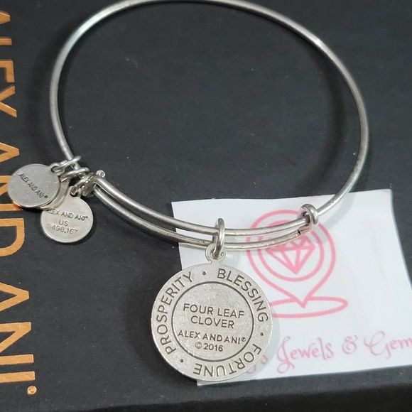 Alex and Ani Four Leaf Clover Bangle Bracelet - Picture 3 of 3